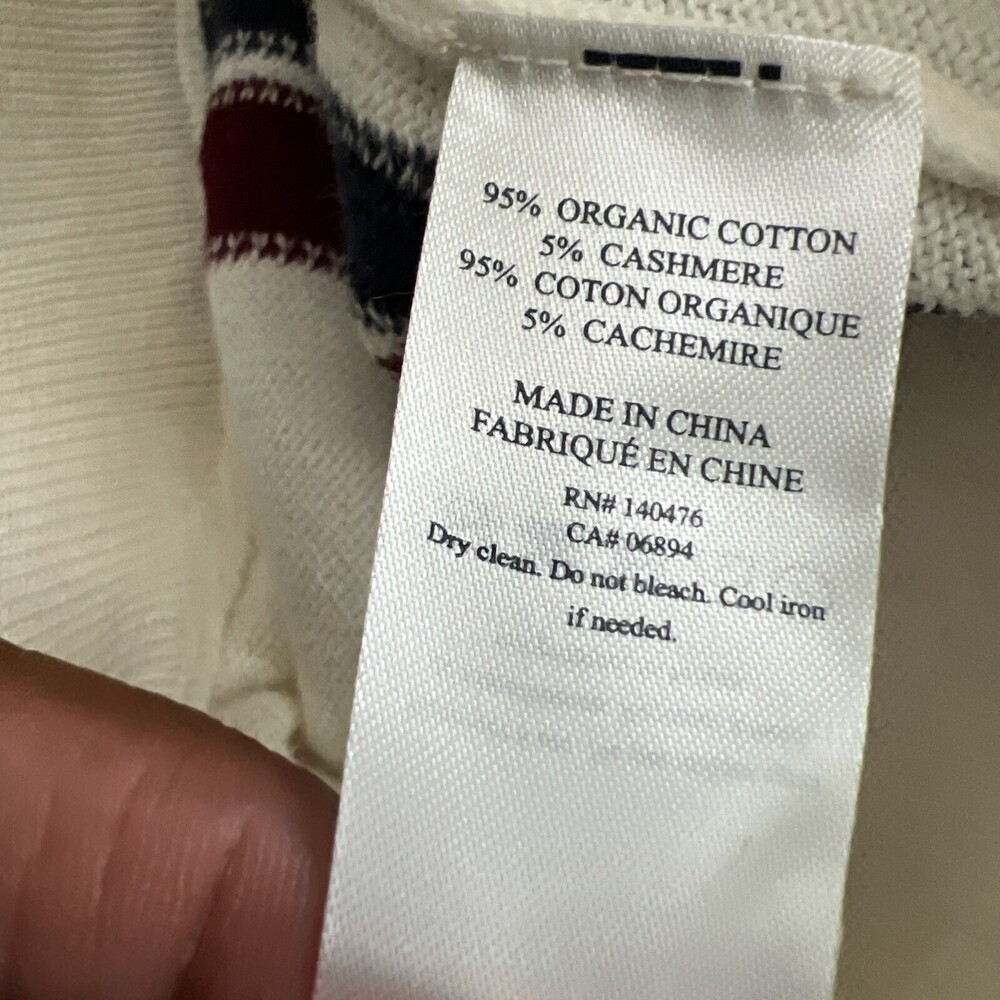 Faherty Sconset Jogger‎ Womens Small Ivory Stripe Cashmere Blend NWT - Picture 15 of 16